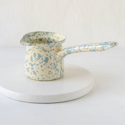 Splatterware Enamel Hot Chocolate Pot - Sky Blue