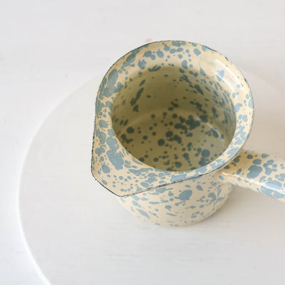 Splatterware Enamel Hot Chocolate Pot - Sky Blue