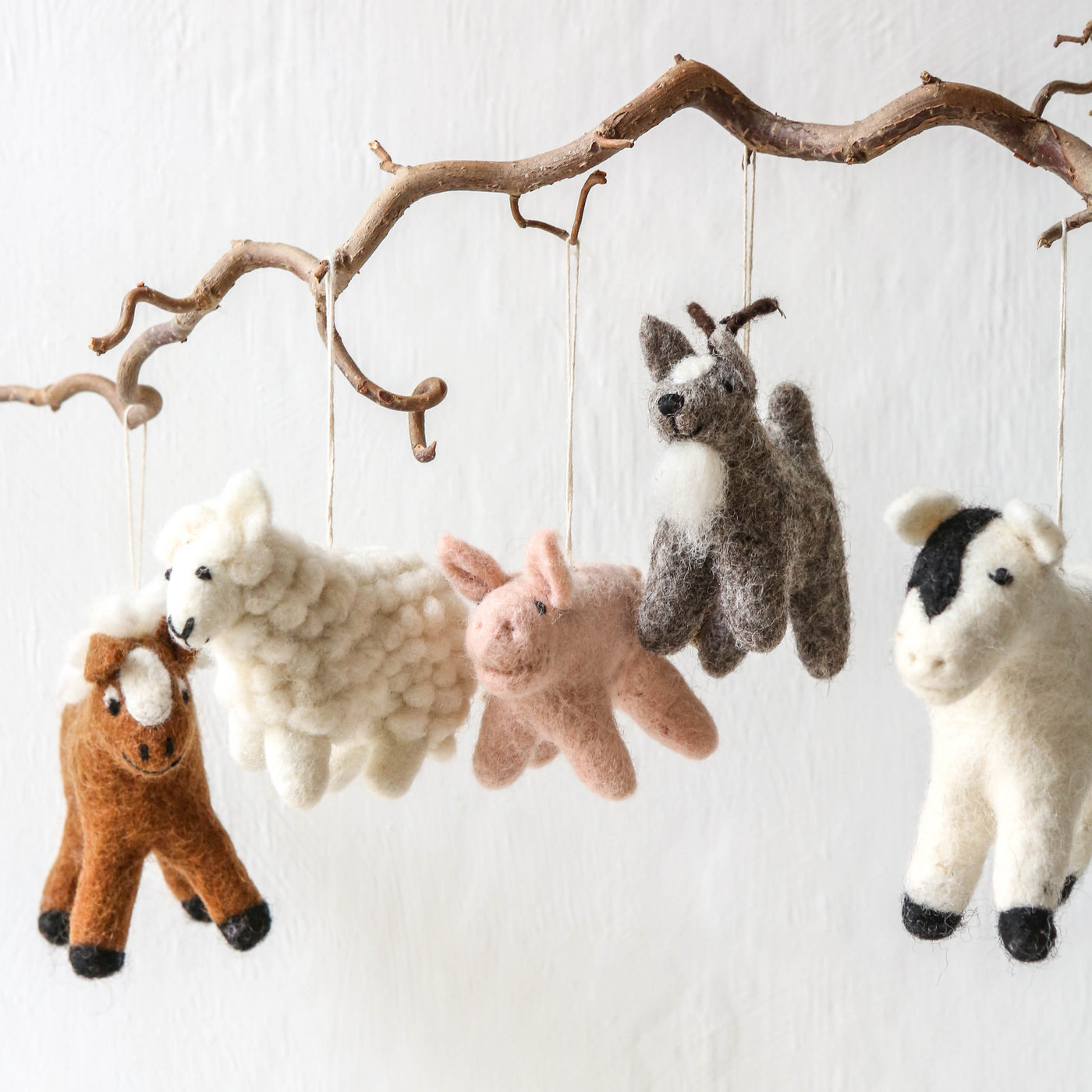 Set of 5 Felt Farm Animal Play Set