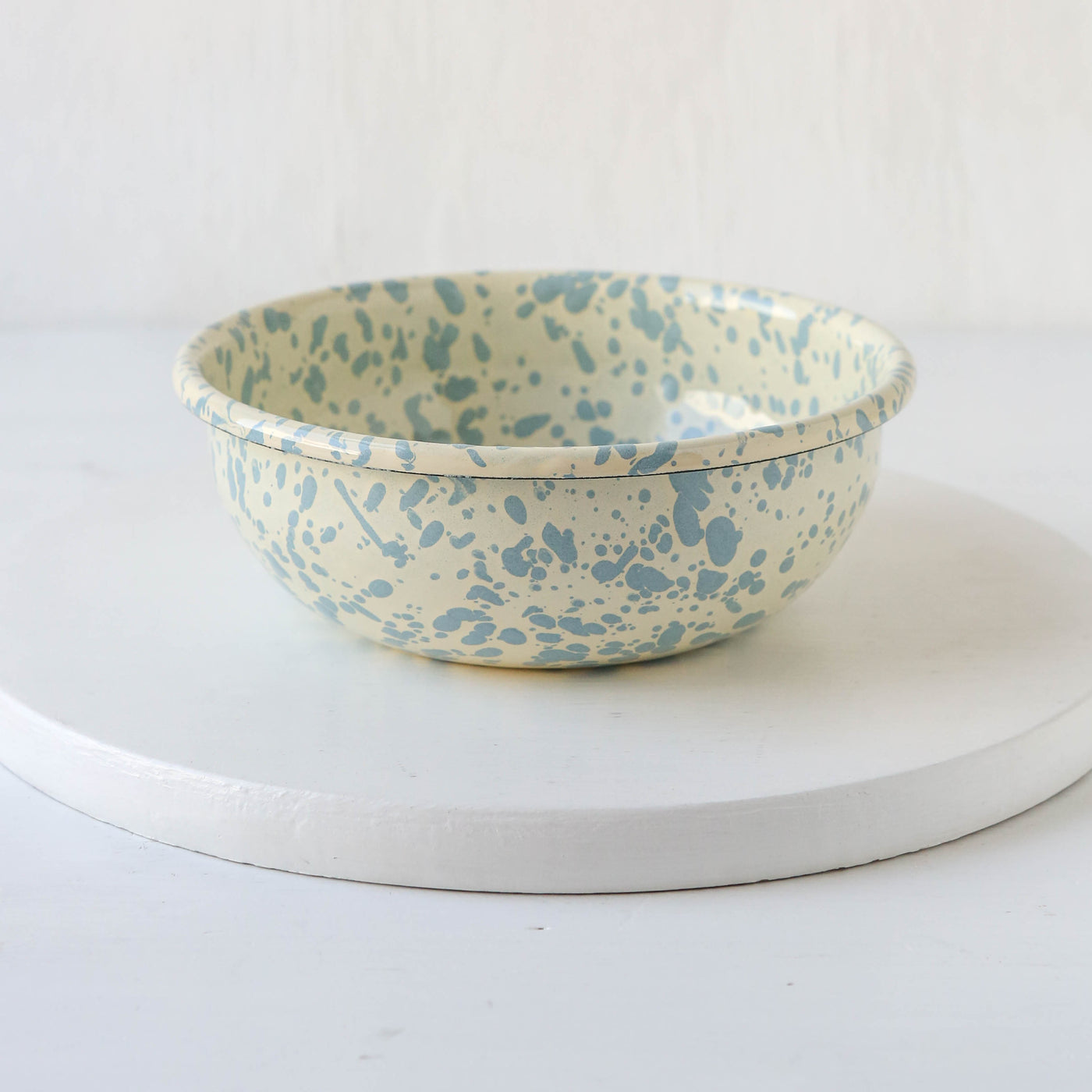 Splatterware Enamel Cereal Bowl - Sky Blue