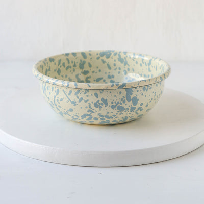 Splatterware Enamel Cereal Bowl - Sky Blue