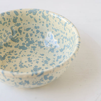 Splatterware Enamel Cereal Bowl - Sky Blue