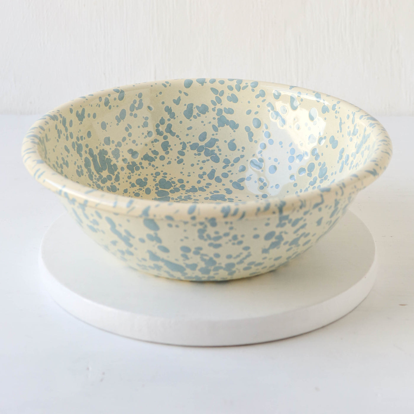 Splatterware Enamel Serving Bowl - Sky Blue