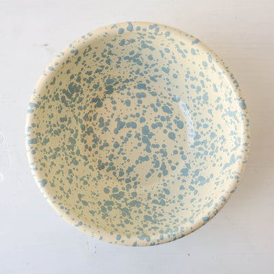 Splatterware Enamel Serving Bowl - Sky Blue