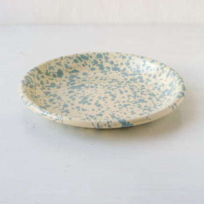 Splatterware Enamel Side Plate - Sky Blue