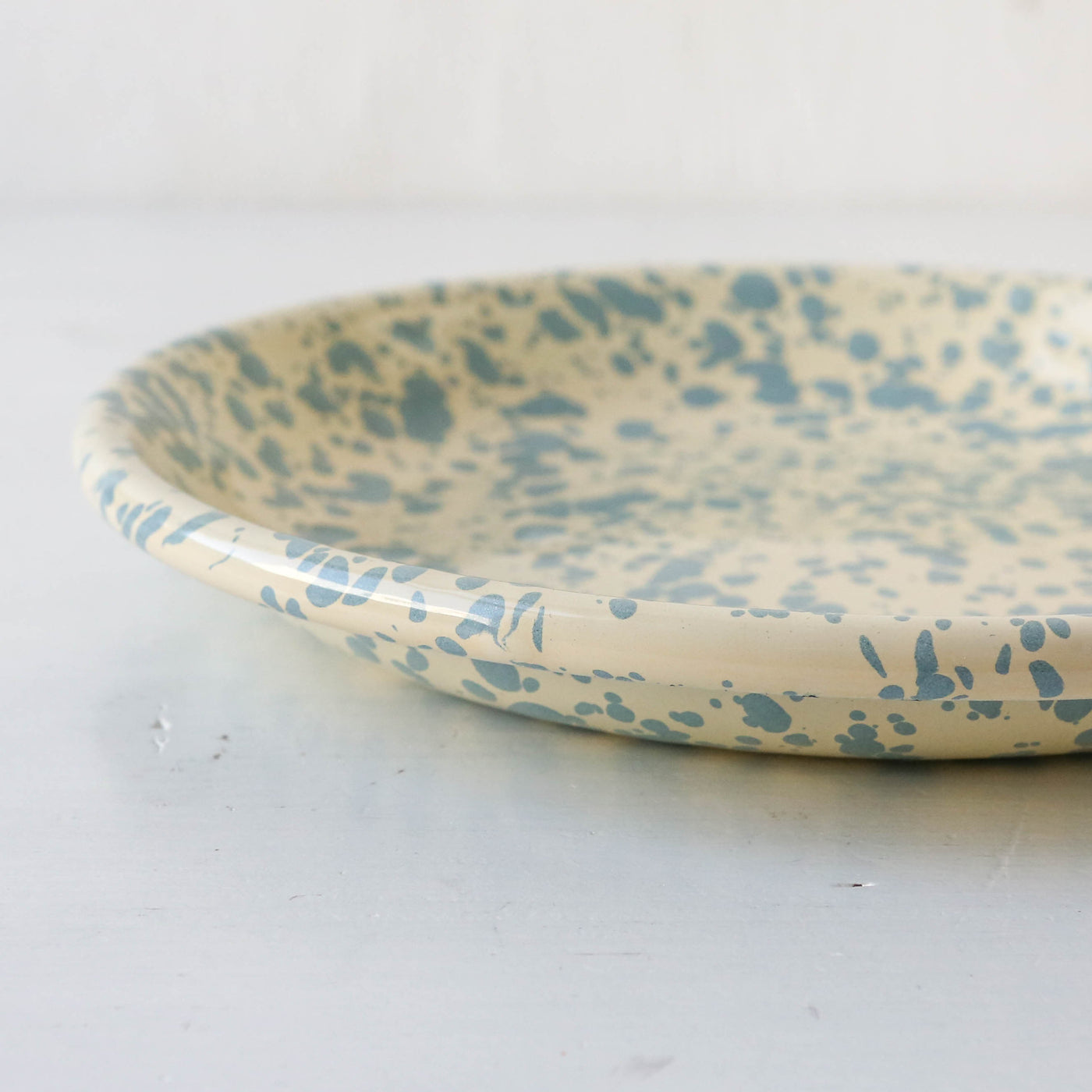 Splatterware Enamel Side Plate - Sky Blue
