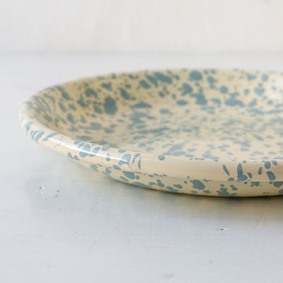 Splatterware Enamel Side Plate - Sky Blue