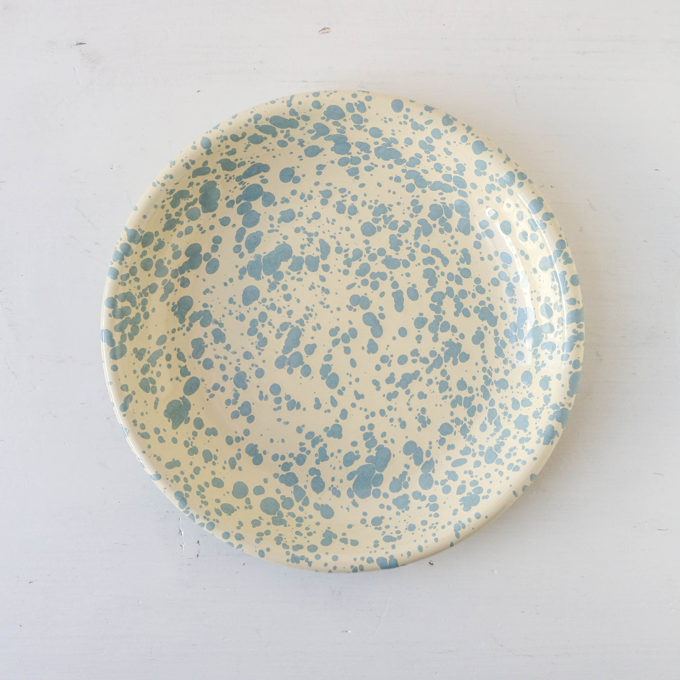 Splatterware Enamel Side Plate - Sky Blue