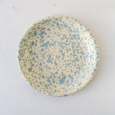 Splatterware Enamel Side Plate - Sky Blue