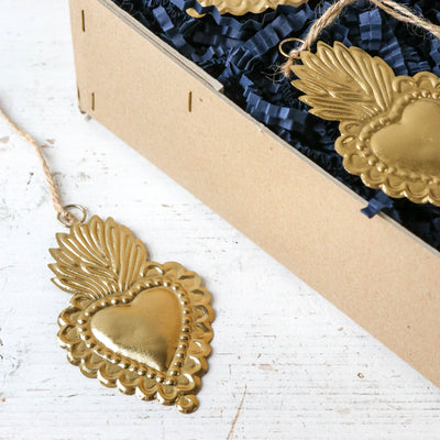 Sacred Heart Decoration - Antique Gold