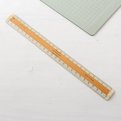 Vintage Acrylic & Boxwood Rule - 25cm