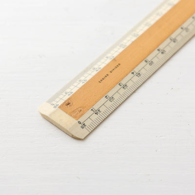 Vintage Acrylic & Boxwood Rule - 25cm