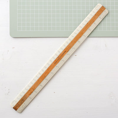 Vintage Acrylic & Wood Scale Rule