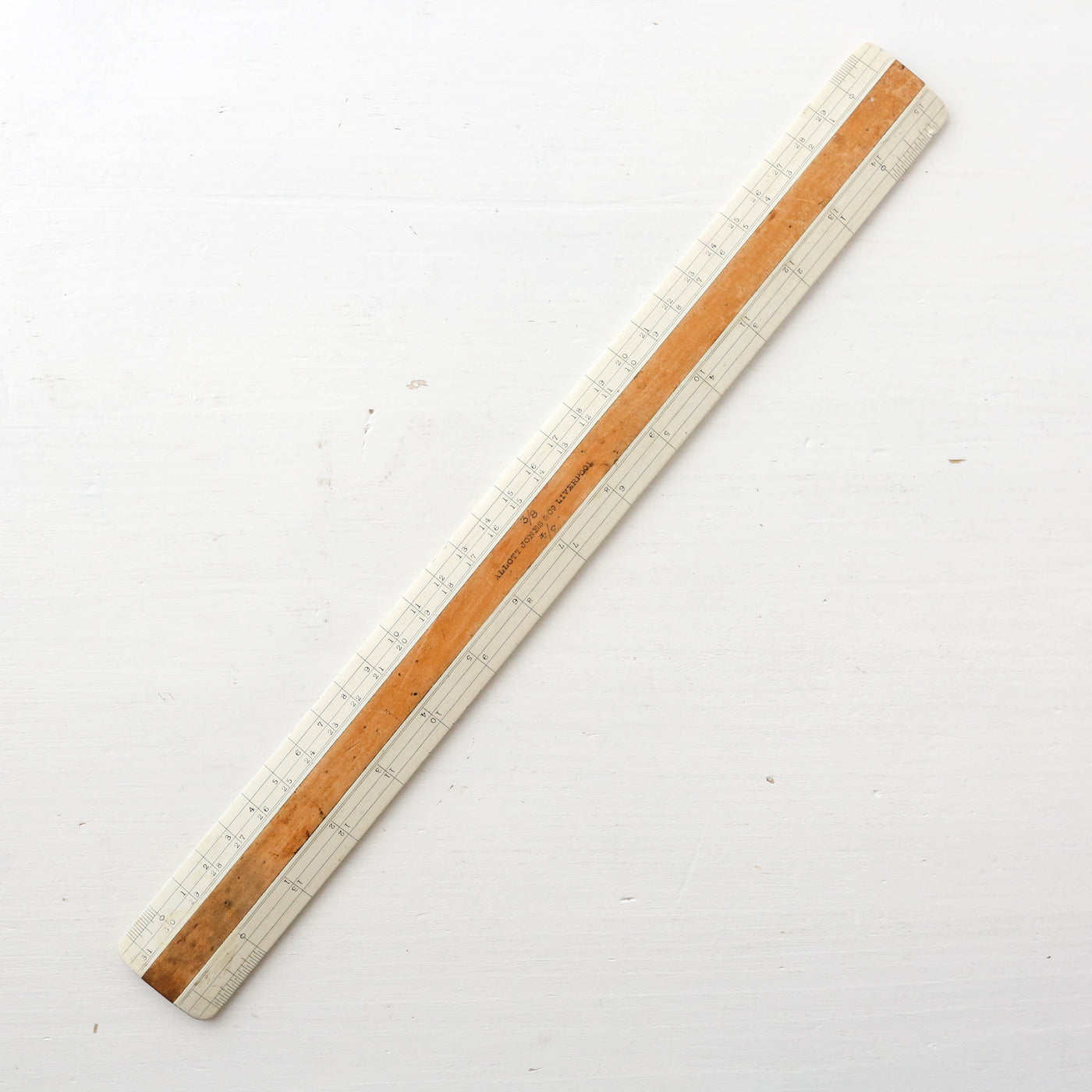 Vintage Acrylic & Wood Scale Rule