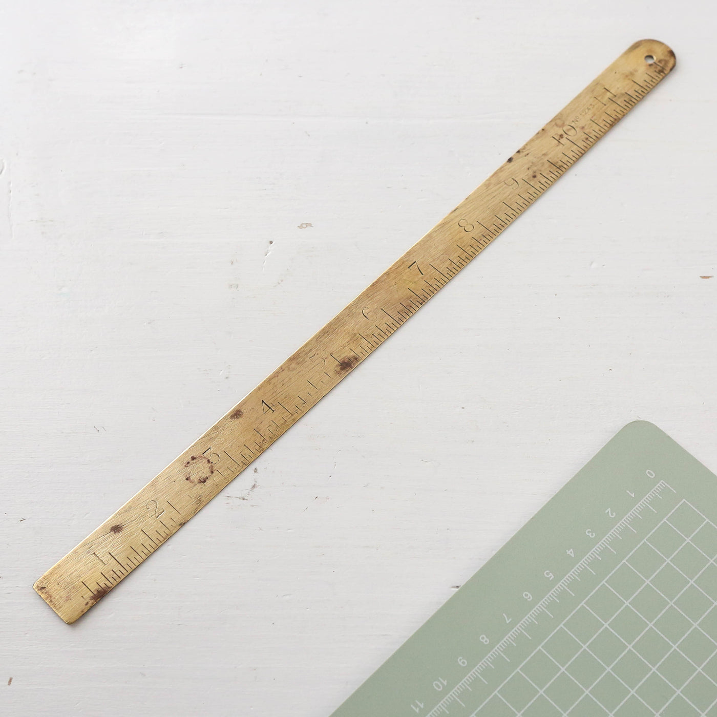 Vintage Brass Inch Rule