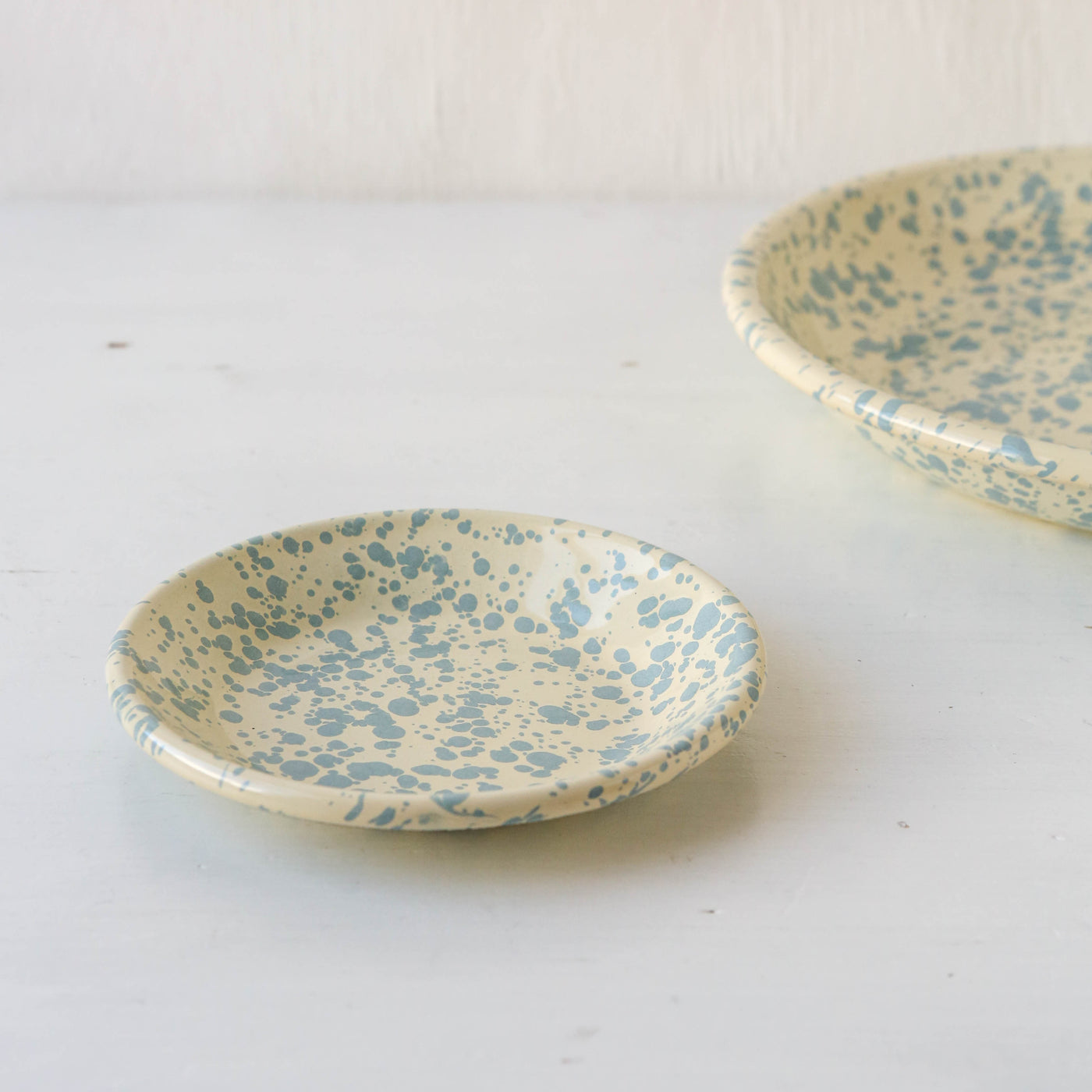 Splatterware Enamel Mini Plate - Sky Blue
