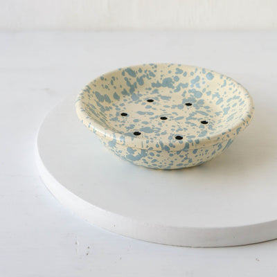Splatterware Two Part Soap Dish - Sky Blue