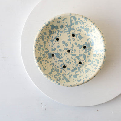 Splatterware Two Part Soap Dish - Sky Blue
