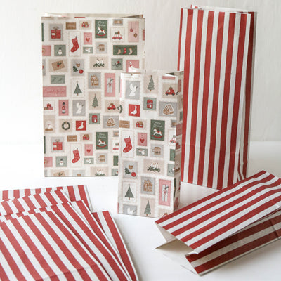 Pack of 10 Christmas Stamp Design Gift Bags - Large