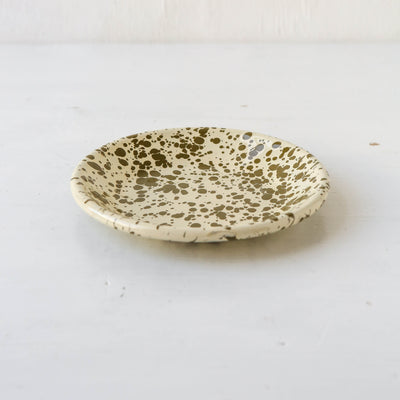 Splatterware Enamel Mini Plate - Olive Green