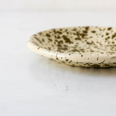 Splatterware Enamel Mini Plate - Olive Green