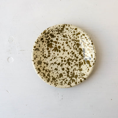 Splatterware Enamel Mini Plate - Olive Green