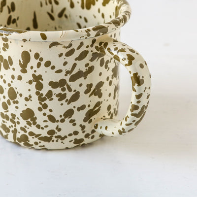 Splatterware Enamel Big Mug - Olive Green