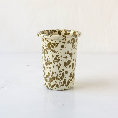 Splatterware Enamel Tumbler - Olive Green