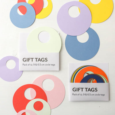Round Graphic Gift Tags - Pack of 6