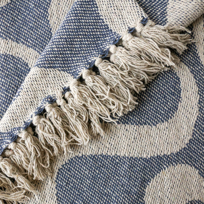 Salobre Recycled Cotton Throw - Blue