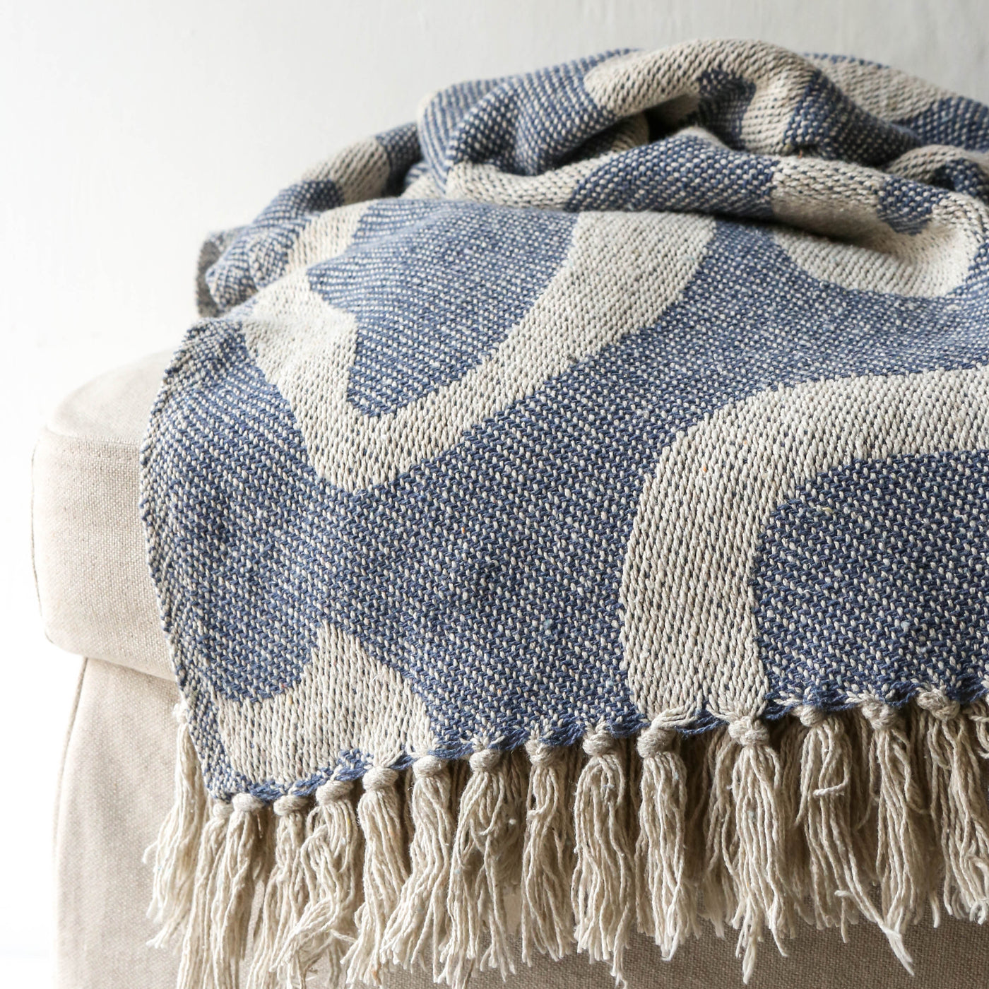 Salobre Recycled Cotton Throw - Blue