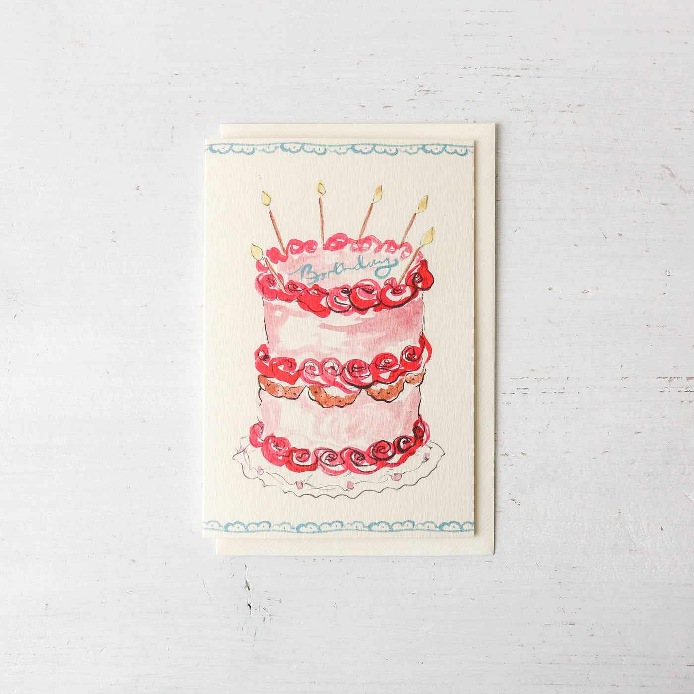 Birthday Gateaux Blue Card