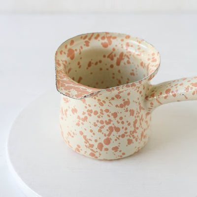 Splatterware Enamel Hot Chocolate Pot - Peachy Pink