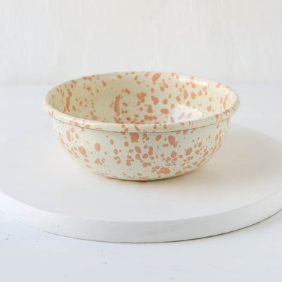 Splatterware Enamel Cereal Bowl - Peachy Pink