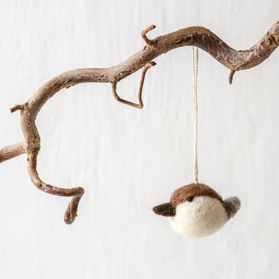 Mini Two Tone Felt Bird Hanging Decoration
