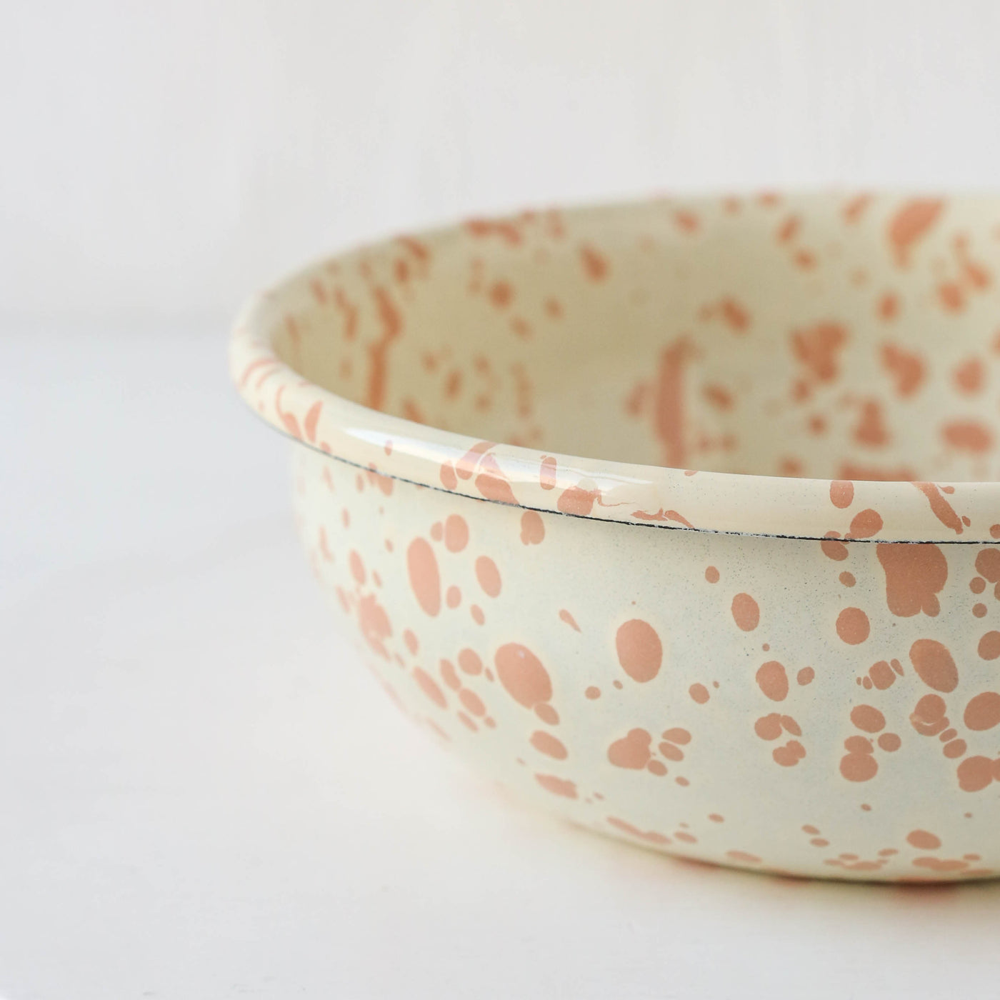 Splatterware Enamel Cereal Bowl - Peachy Pink