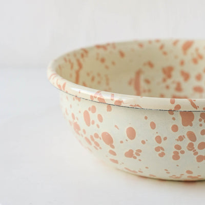 Splatterware Enamel Cereal Bowl - Peachy Pink