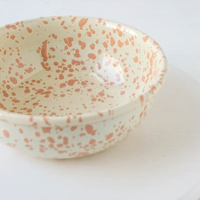 Splatterware Enamel Cereal Bowl - Peachy Pink