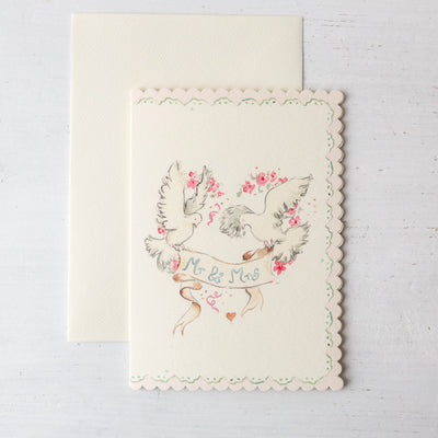 Mr & Mrs Scalloped Edge Card