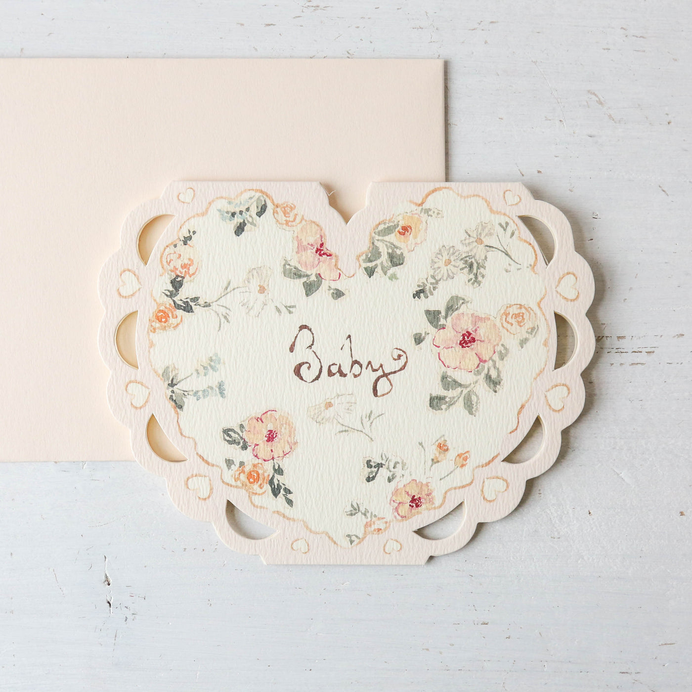 Baby Florals Heart Card