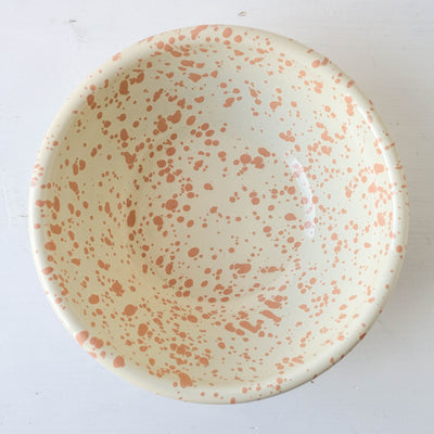 Splatterware Enamel Serving Bowl - Peachy Pink