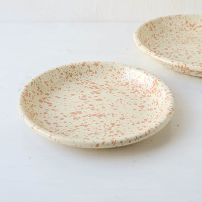 Splatterware Enamel Side Plate - Peachy Pink