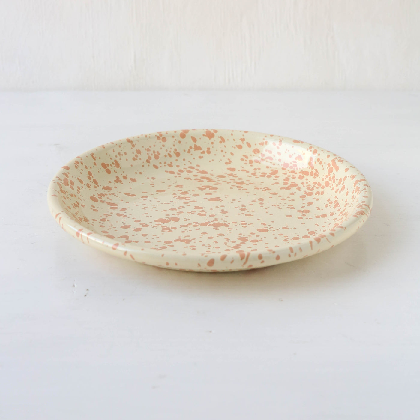 Splatterware Enamel Side Plate - Peachy Pink