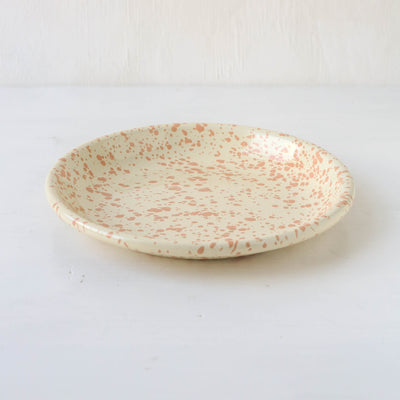 Splatterware Enamel Side Plate - Peachy Pink