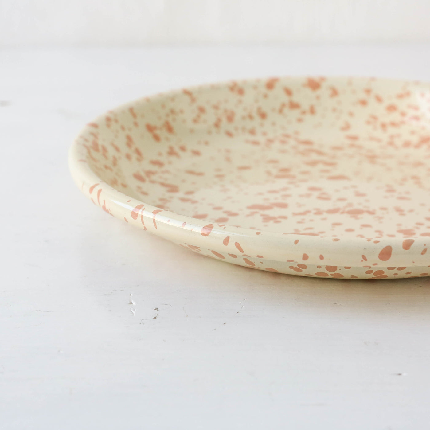 Splatterware Enamel Side Plate - Peachy Pink
