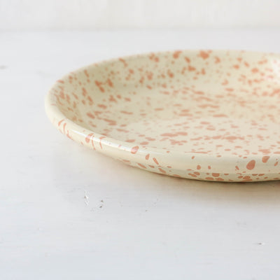 Splatterware Enamel Side Plate - Peachy Pink