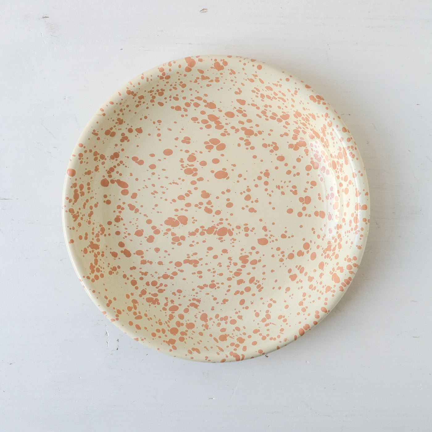 Splatterware Enamel Side Plate - Peachy Pink