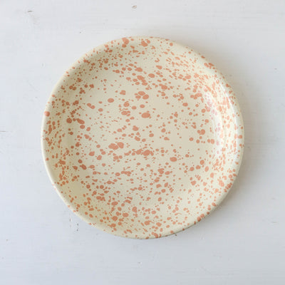 Splatterware Enamel Side Plate - Peachy Pink