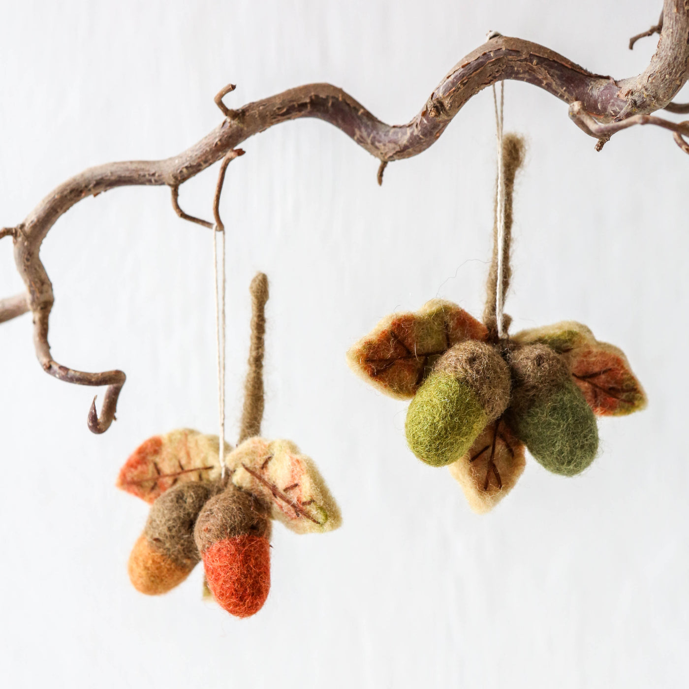 Acorns on Leaves Felt Hanging Decoration