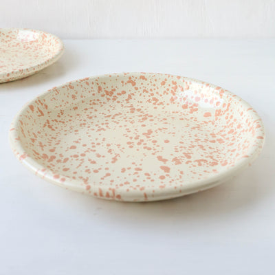 Splatterware Enamel Pasta Plate - Peachy Pink